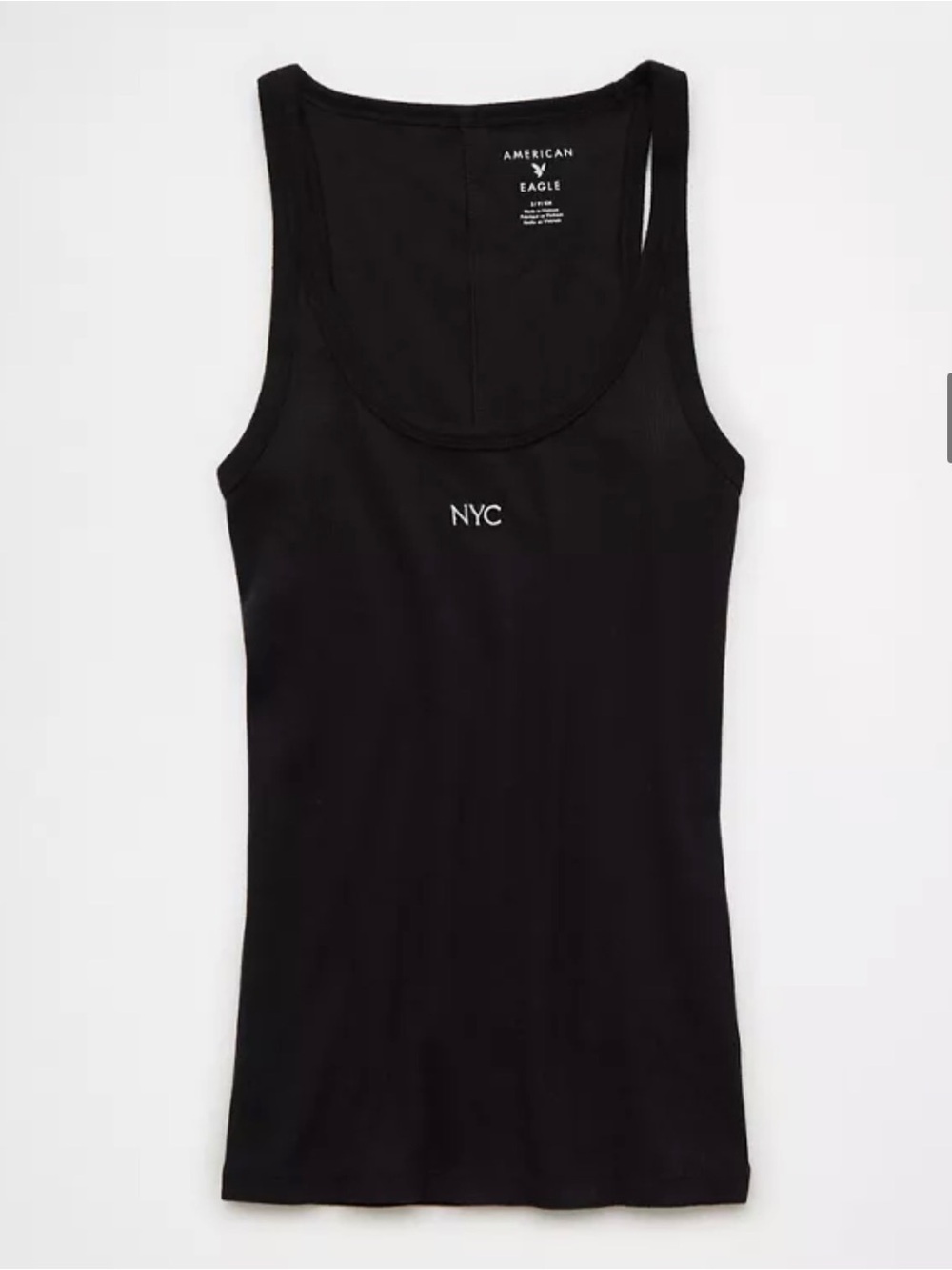 American Eagle Outfitters Black Ribbed NYC Tank